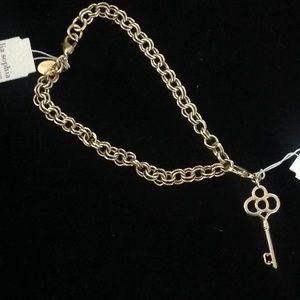 Gold, rope charm bracelet